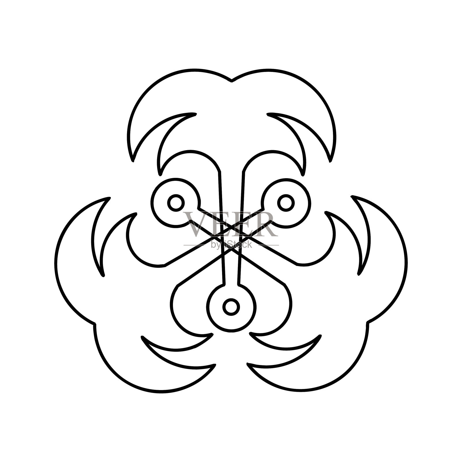 日式设计符号或三通符号插画图片素材