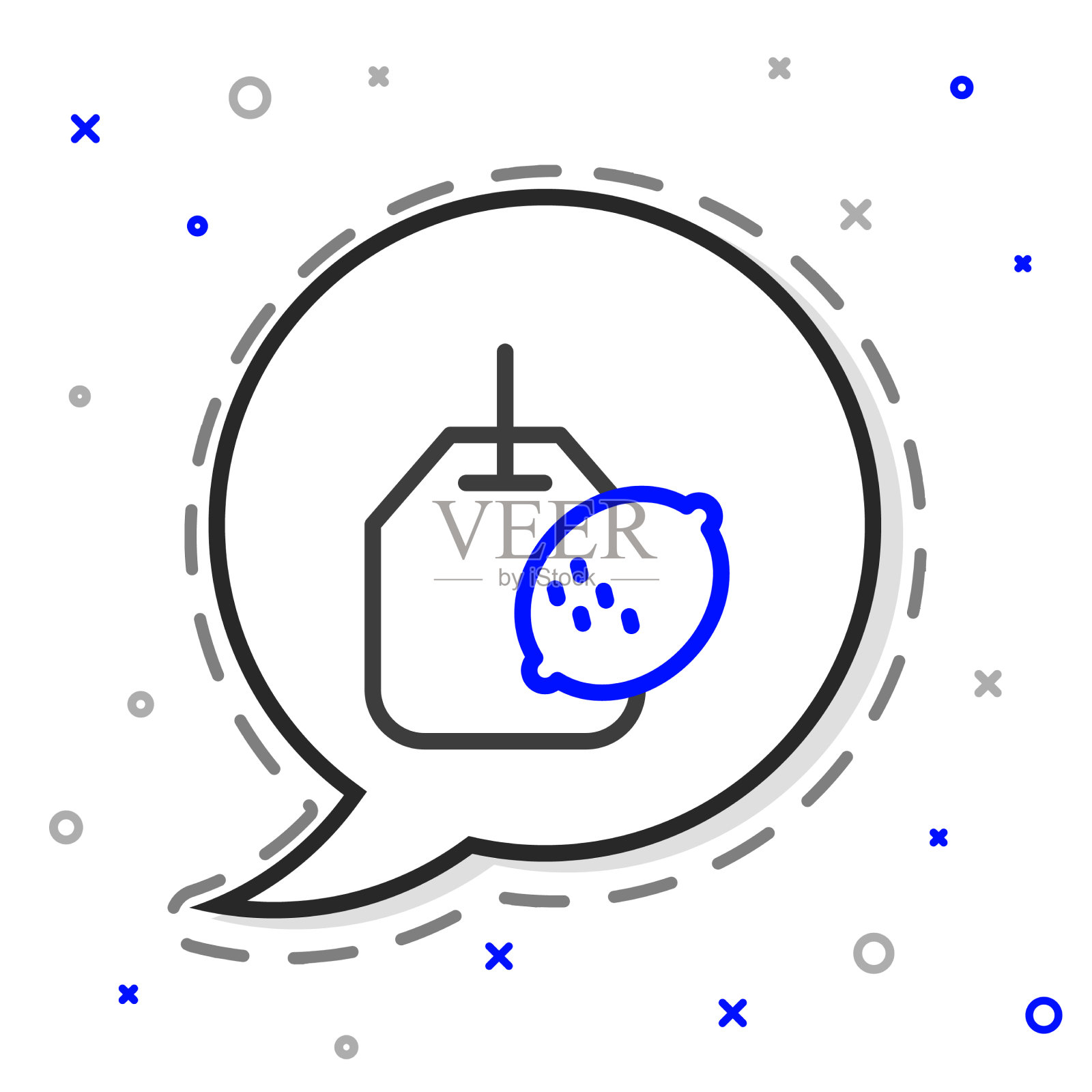 用白色的柠檬图标衬茶包插画图片素材