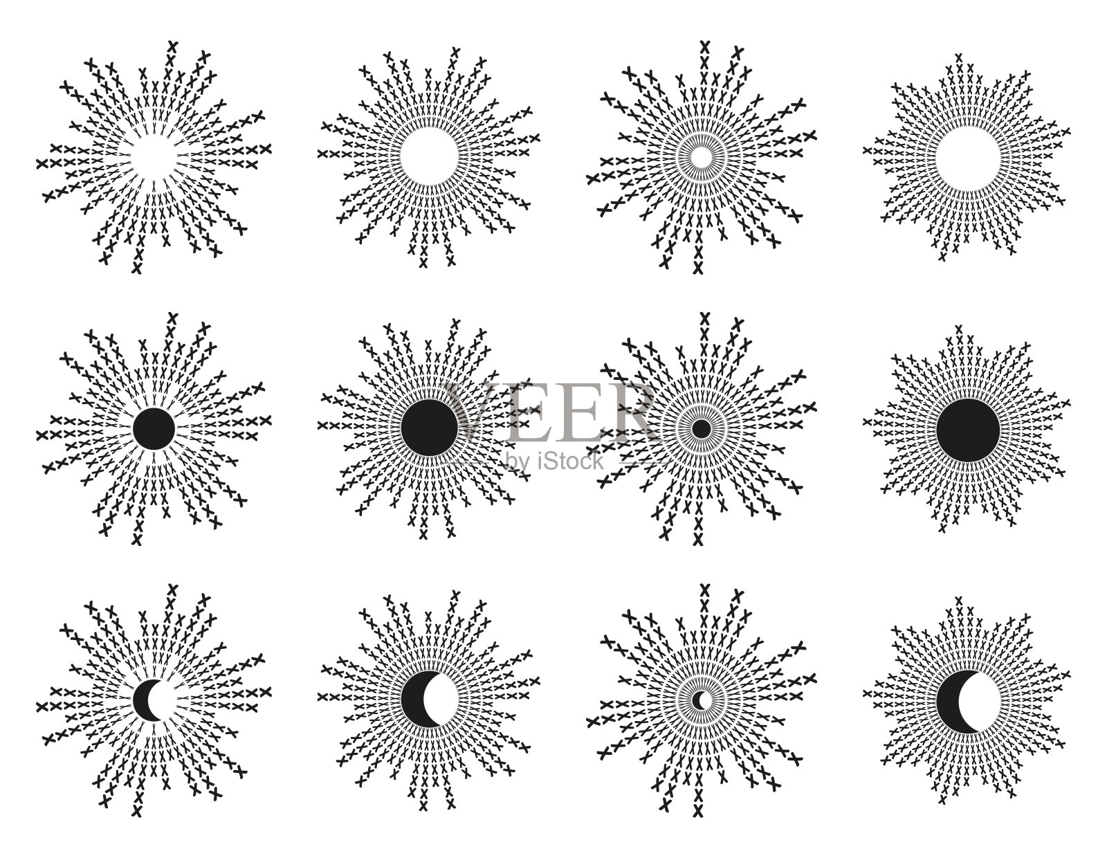 编织破裂的阳光。焰火。插画图片素材