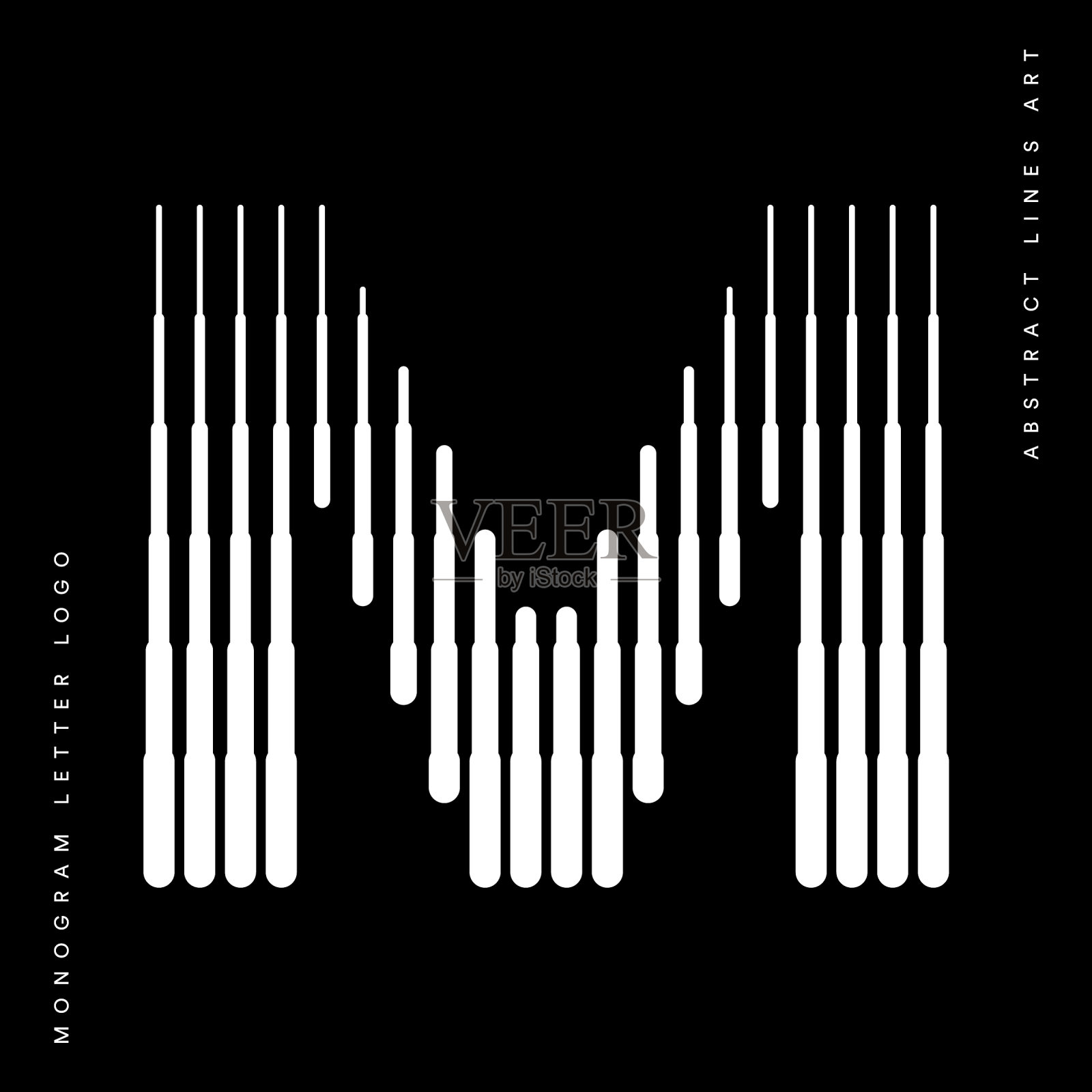 字母组合标志字母m线条抽象现代艺术矢量插图插画图片素材