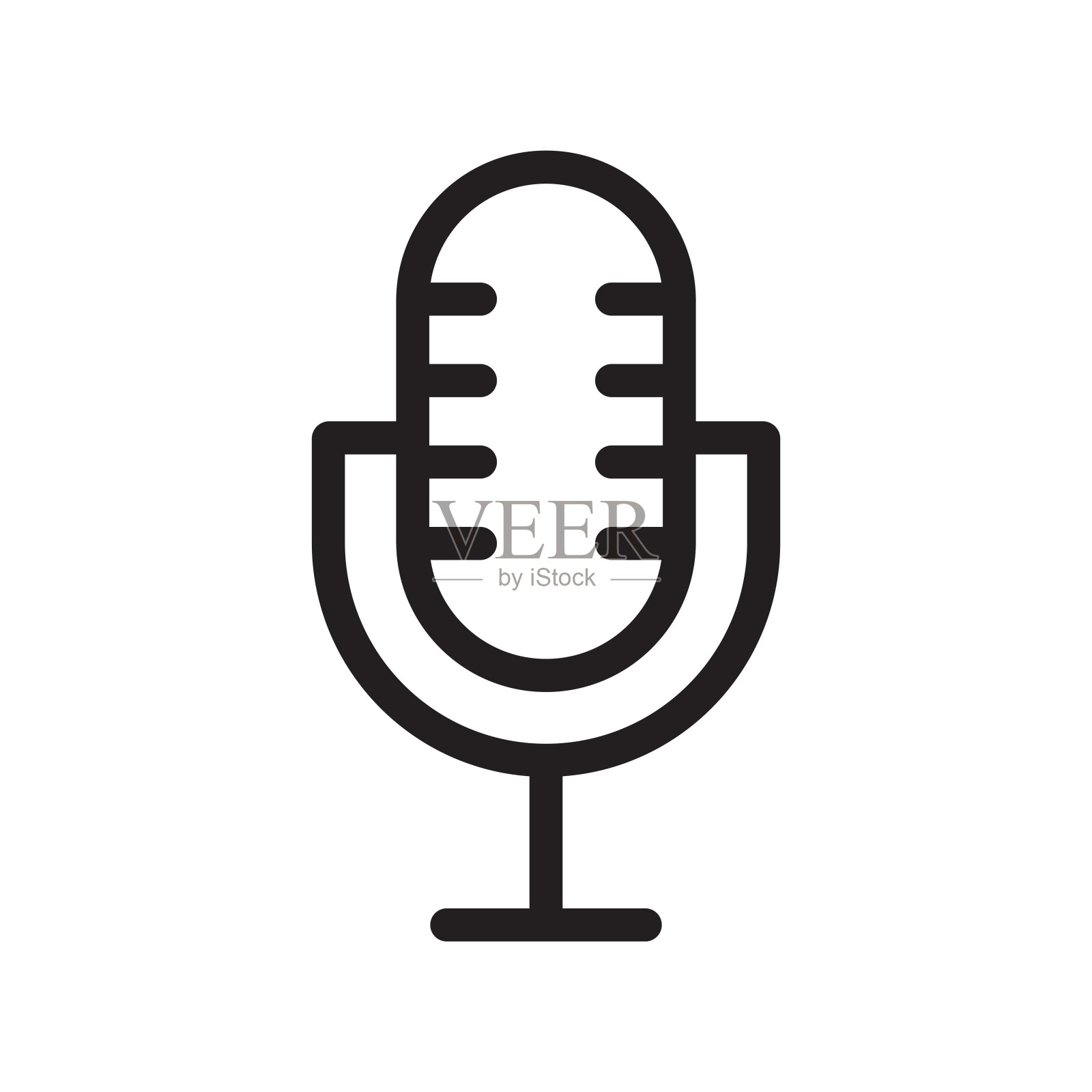 麦克风图标矢量插图在潮流图标素材