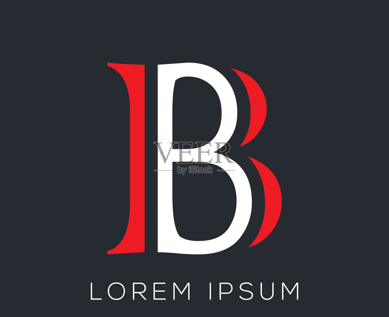 初始字母“B”标志设计模板插画图片素材