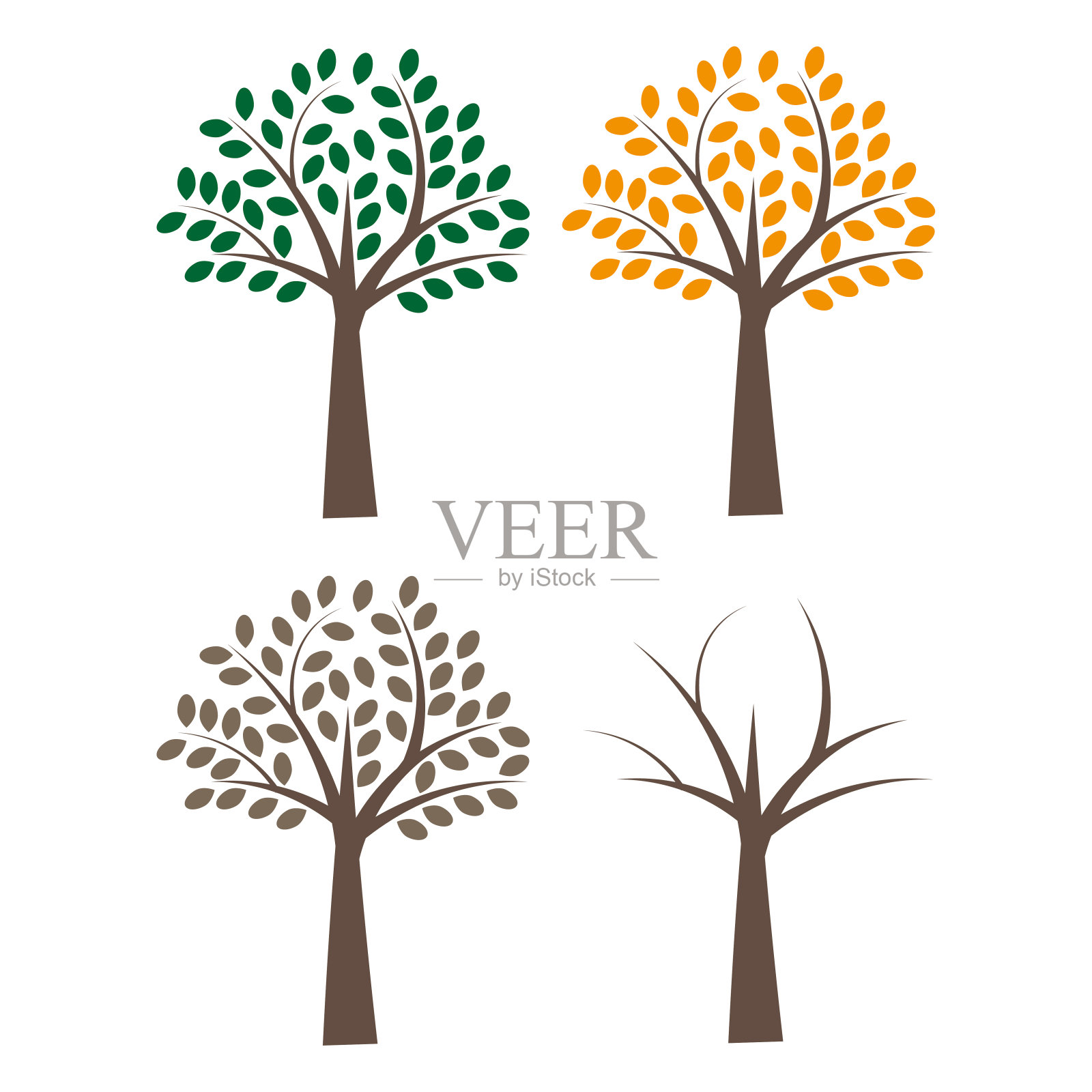 幻想的树。有机的概念。概念设计树。矢量插图。插画图片素材