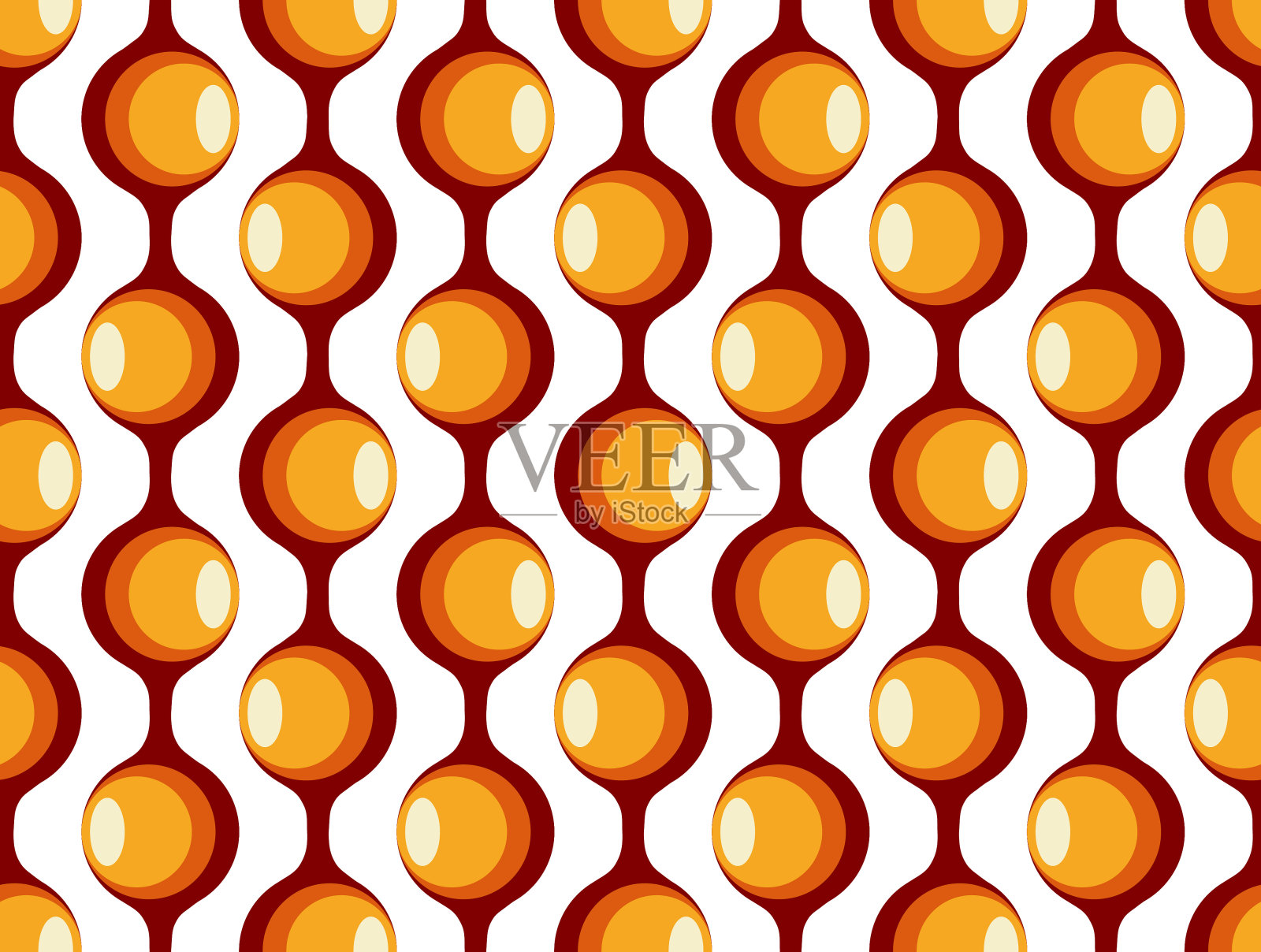 抽象图案复古70年代风格。插画图片素材