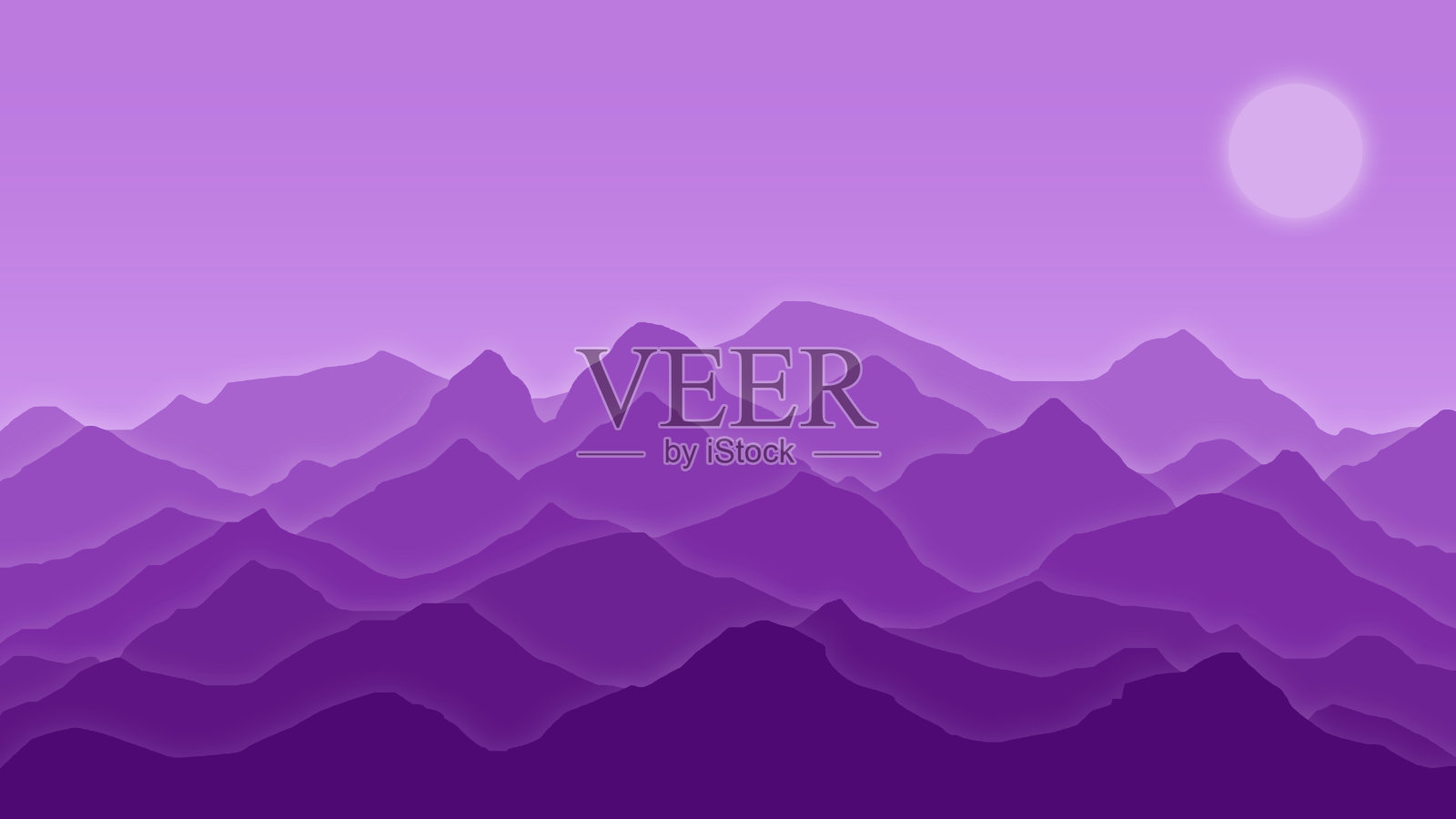 暗紫色山轮廓抽象图像背景插画图片素材