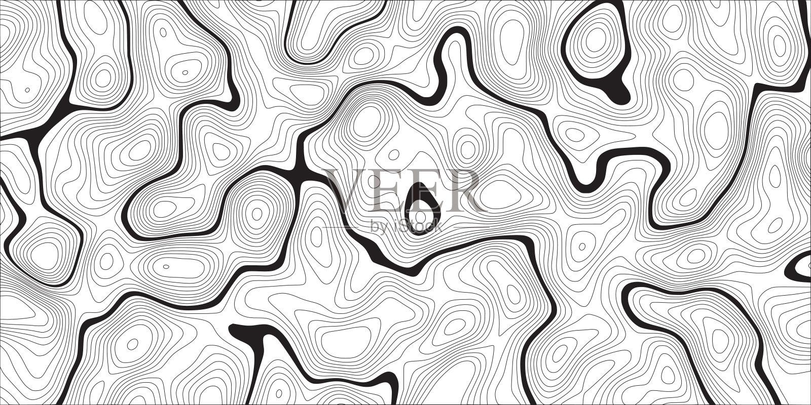 黑色波浪线和形状，抽象的矢量背景插画图片素材