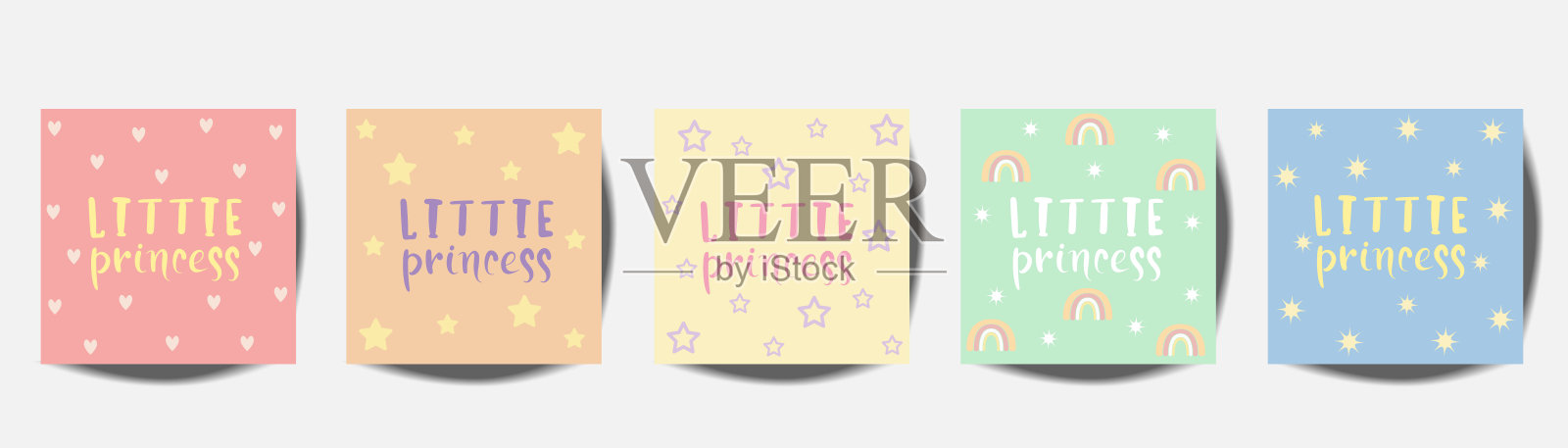 爸爸的儿子的彩色卡片，上面有太阳和云彩。插画图片素材