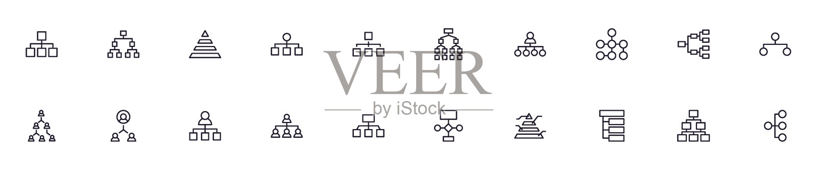 层次结构的概念。收集层次结构的高质量矢量大纲标志的网页，书籍，网上商店，传单，横幅等。一套优质的插图孤立在白色背景插画图片素材