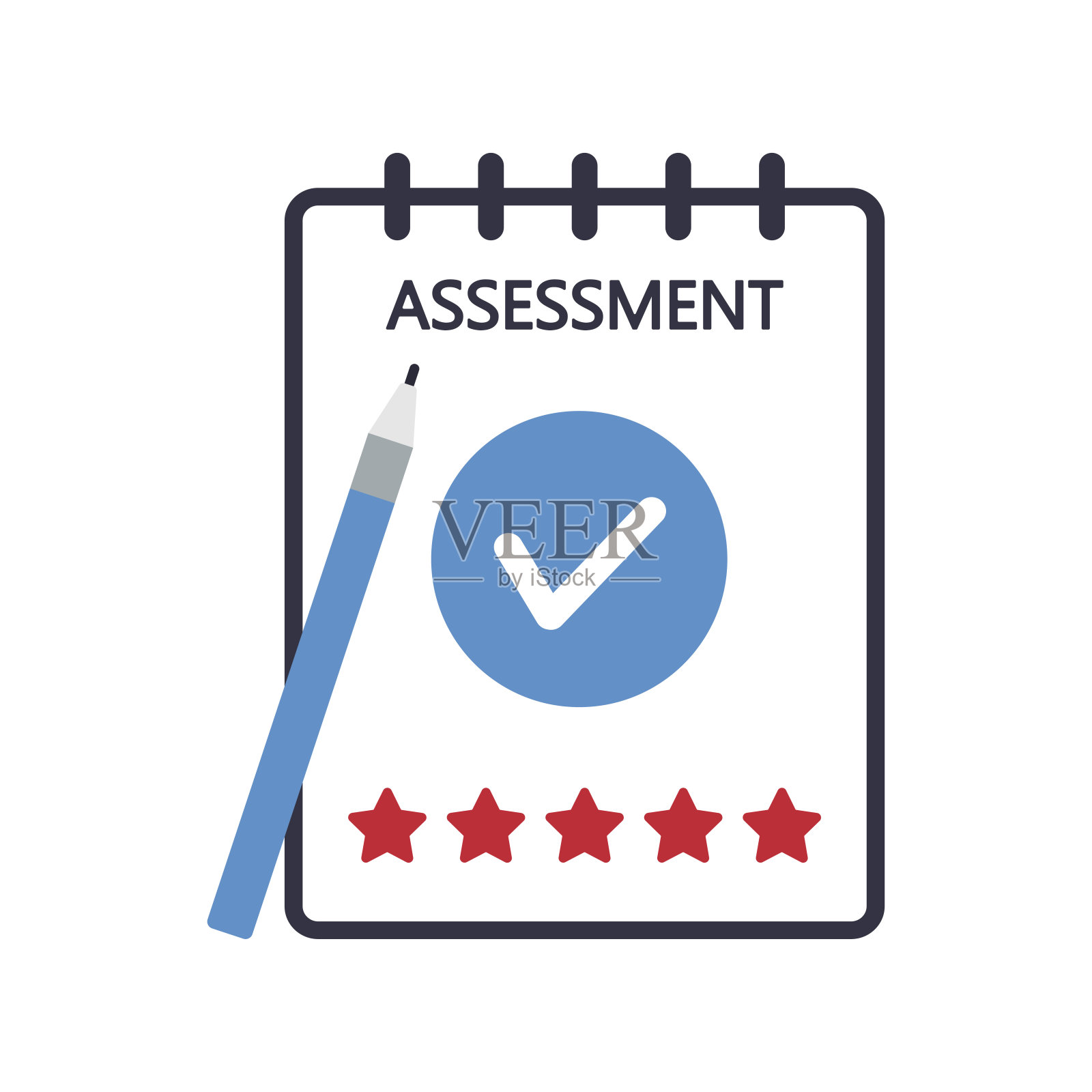 审计矢量图标在一个白色的背景。插画图片素材