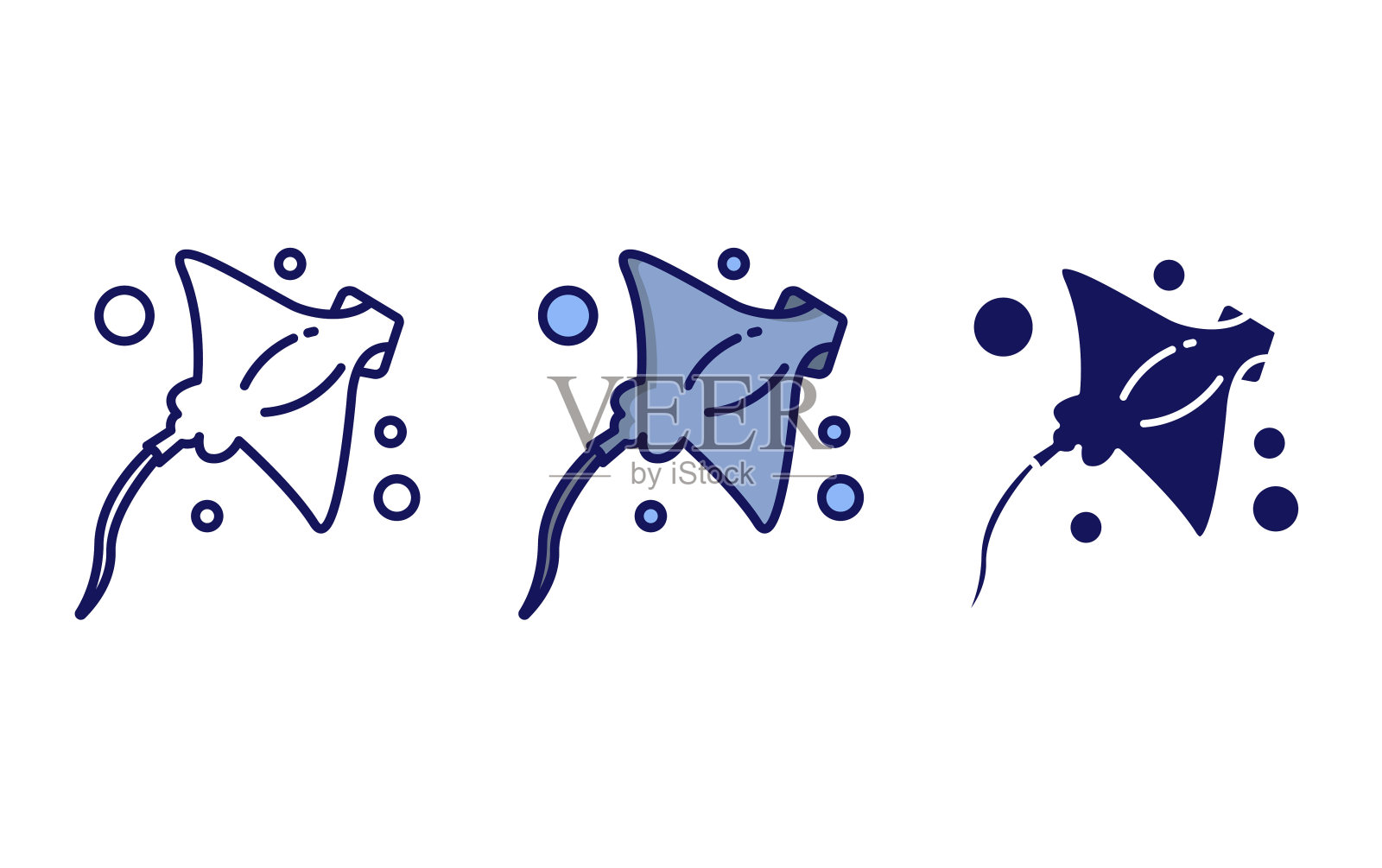 蝠鲼射线矢量图标插画图片素材