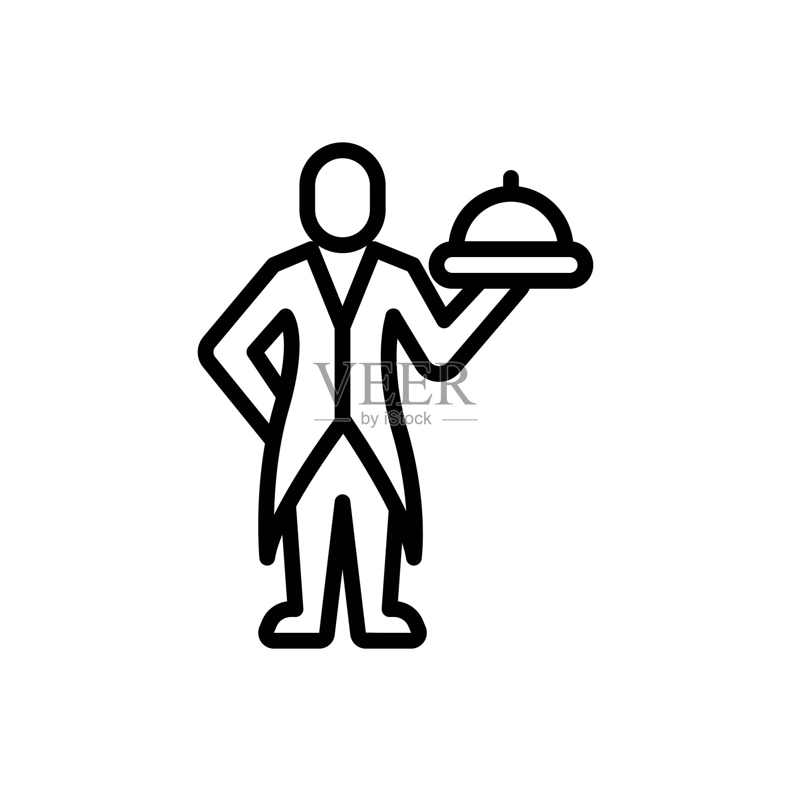 管家仆人插画图片素材