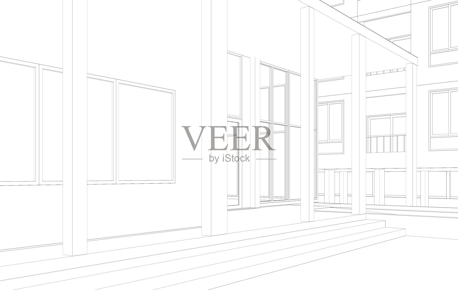 建筑工程的三维插图插画图片素材