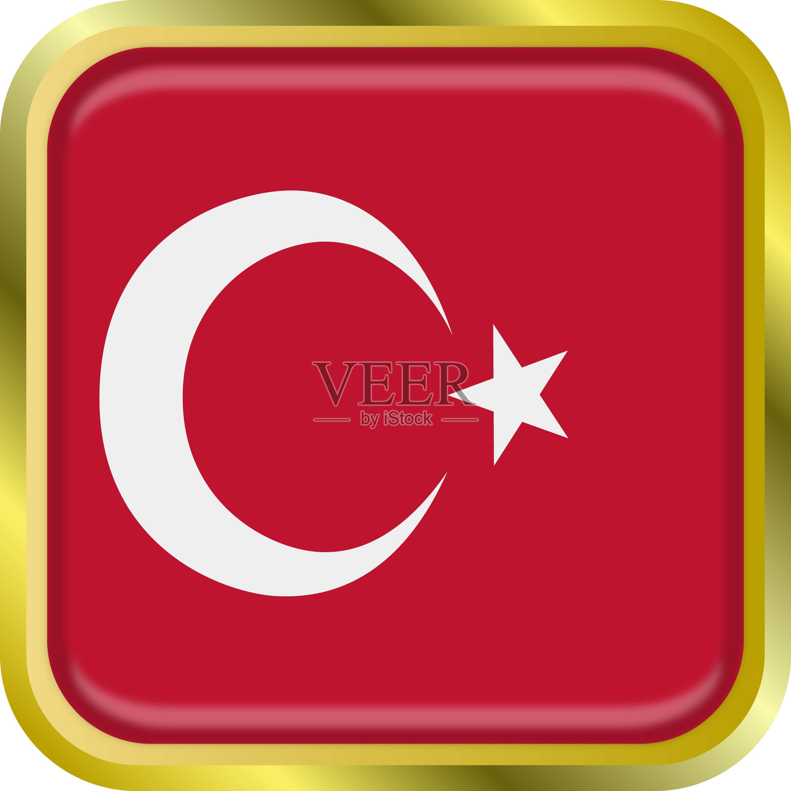 土耳其国旗图标矢量说明材料插画图片素材