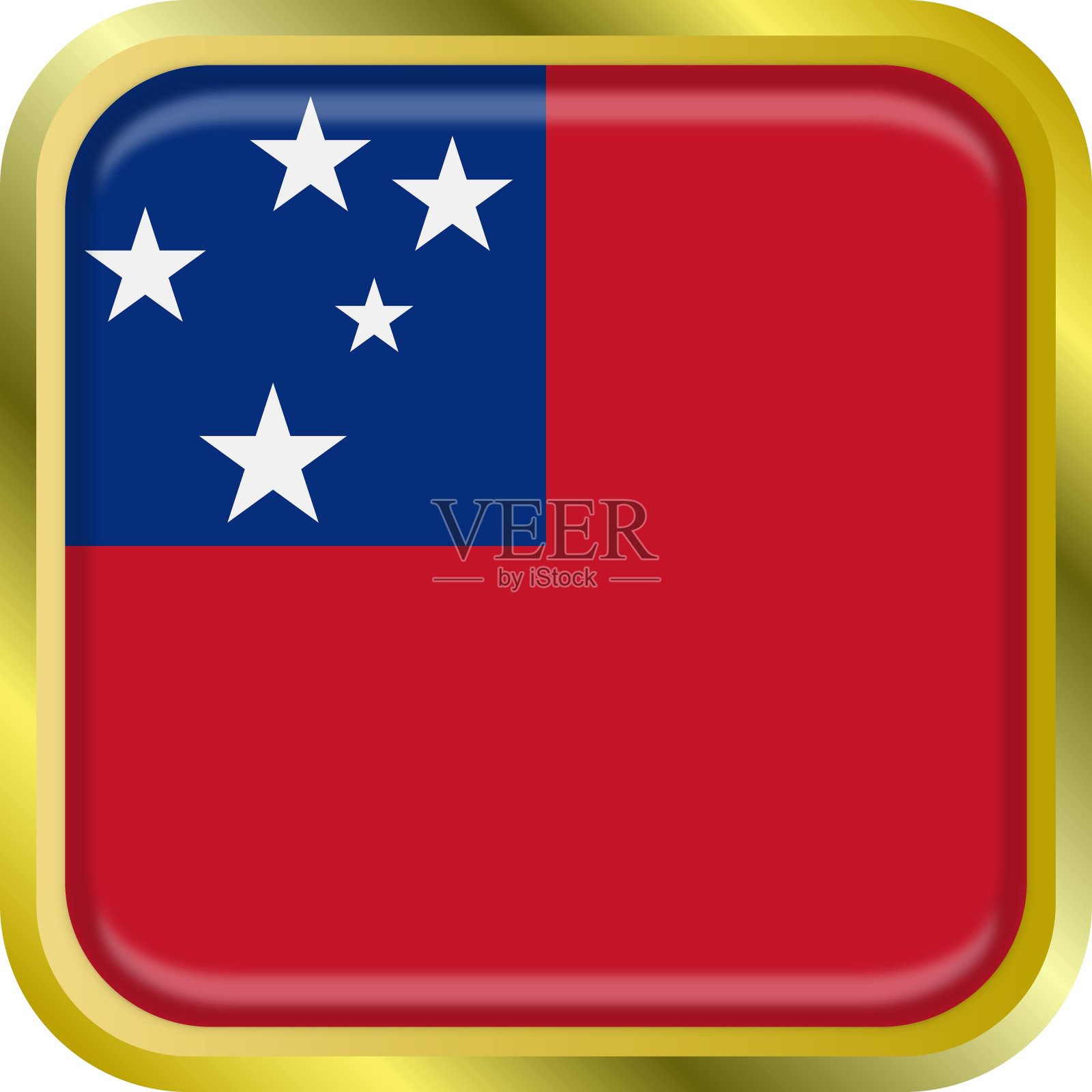 萨摩亚国旗图标矢量说明材料插画图片素材