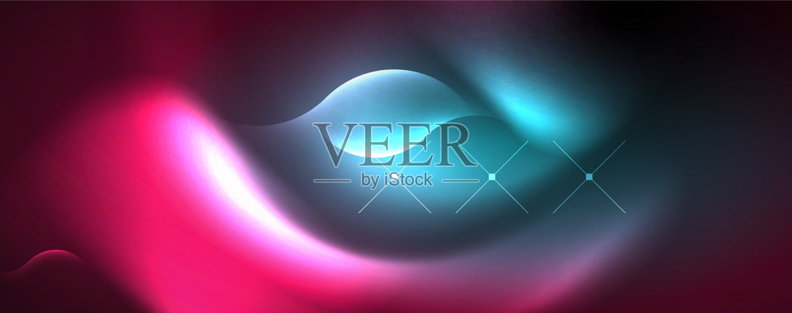 霓虹灯发光波神奇能量空间光插画图片素材