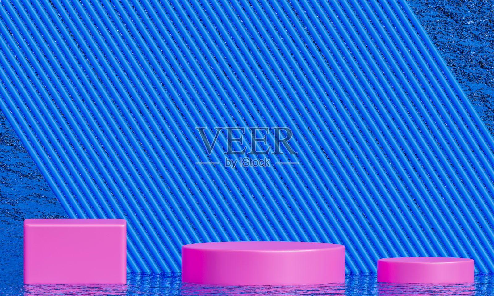 豪华粉红色基座为产品展示3D渲染照片摄影图片