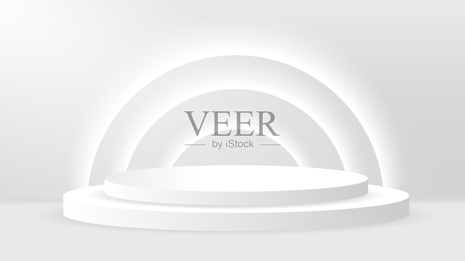 矢量3d抽象白色讲台显示在白色背景插画图片素材