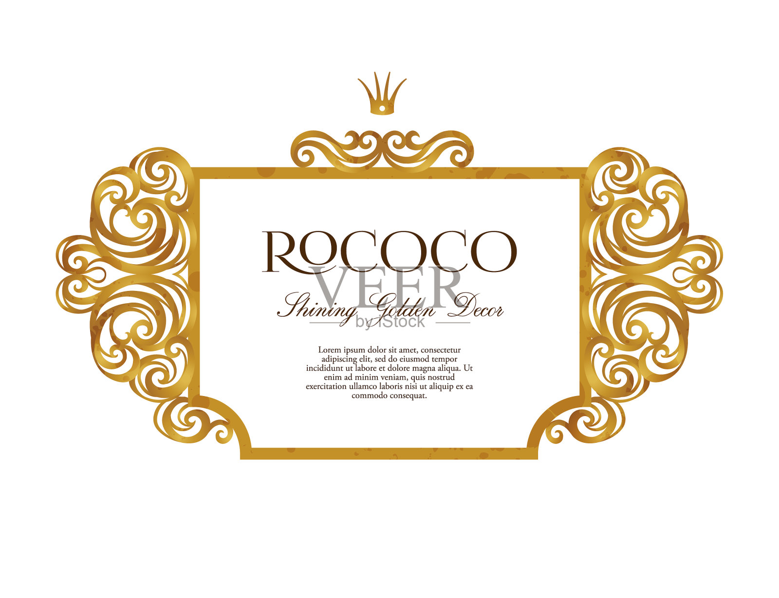 维多利亚风格的复古金框设计元素图片