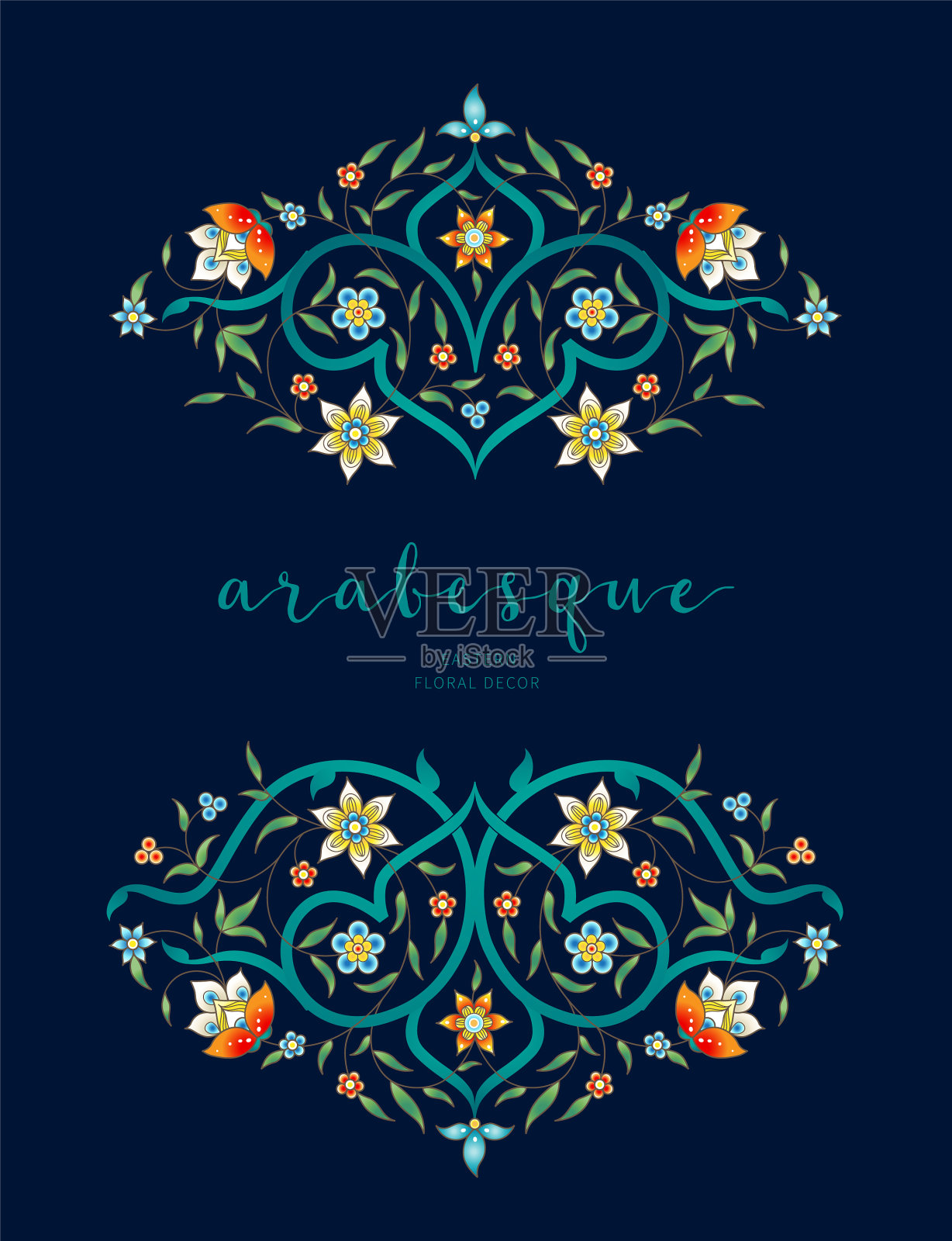 东方风格的复古卡片插画图片素材