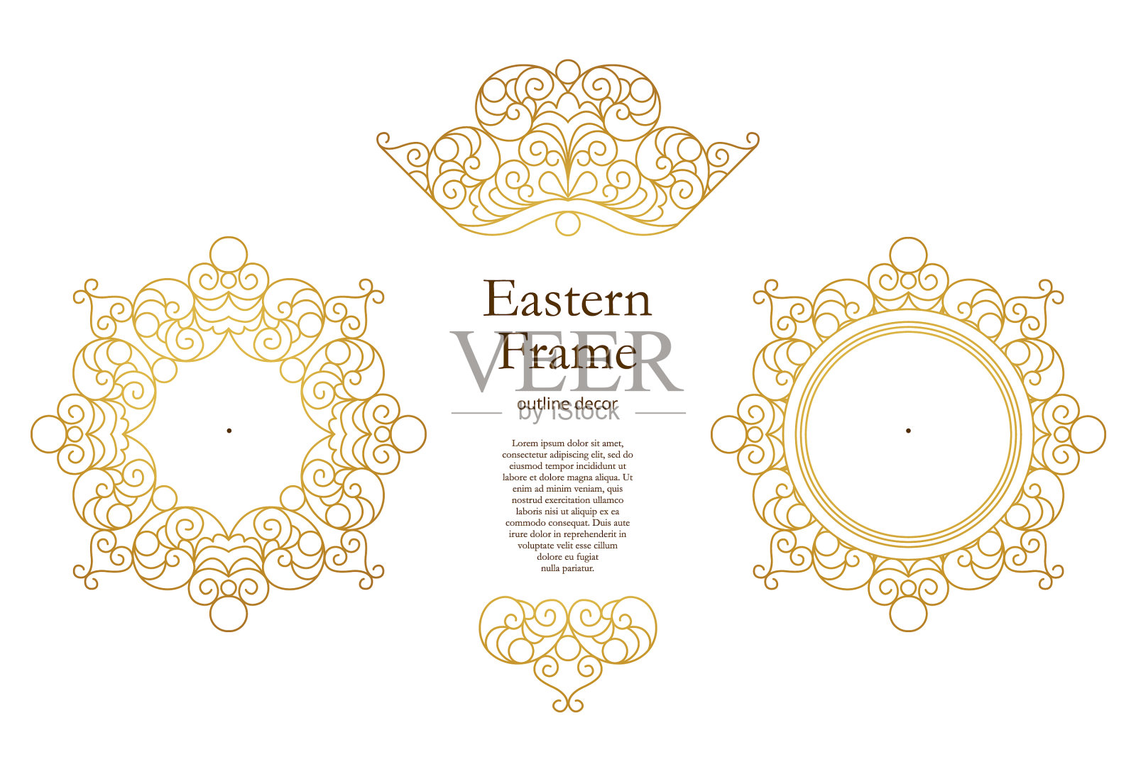 设置与黄金框架小插曲在维多利亚插画图片素材