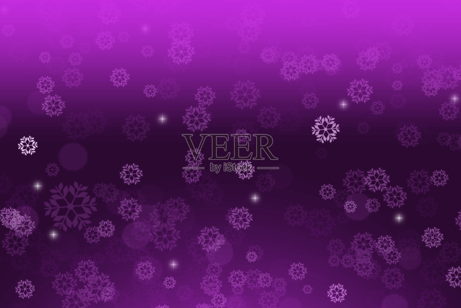 抽象紫色圣诞背景与雪花照片摄影图片