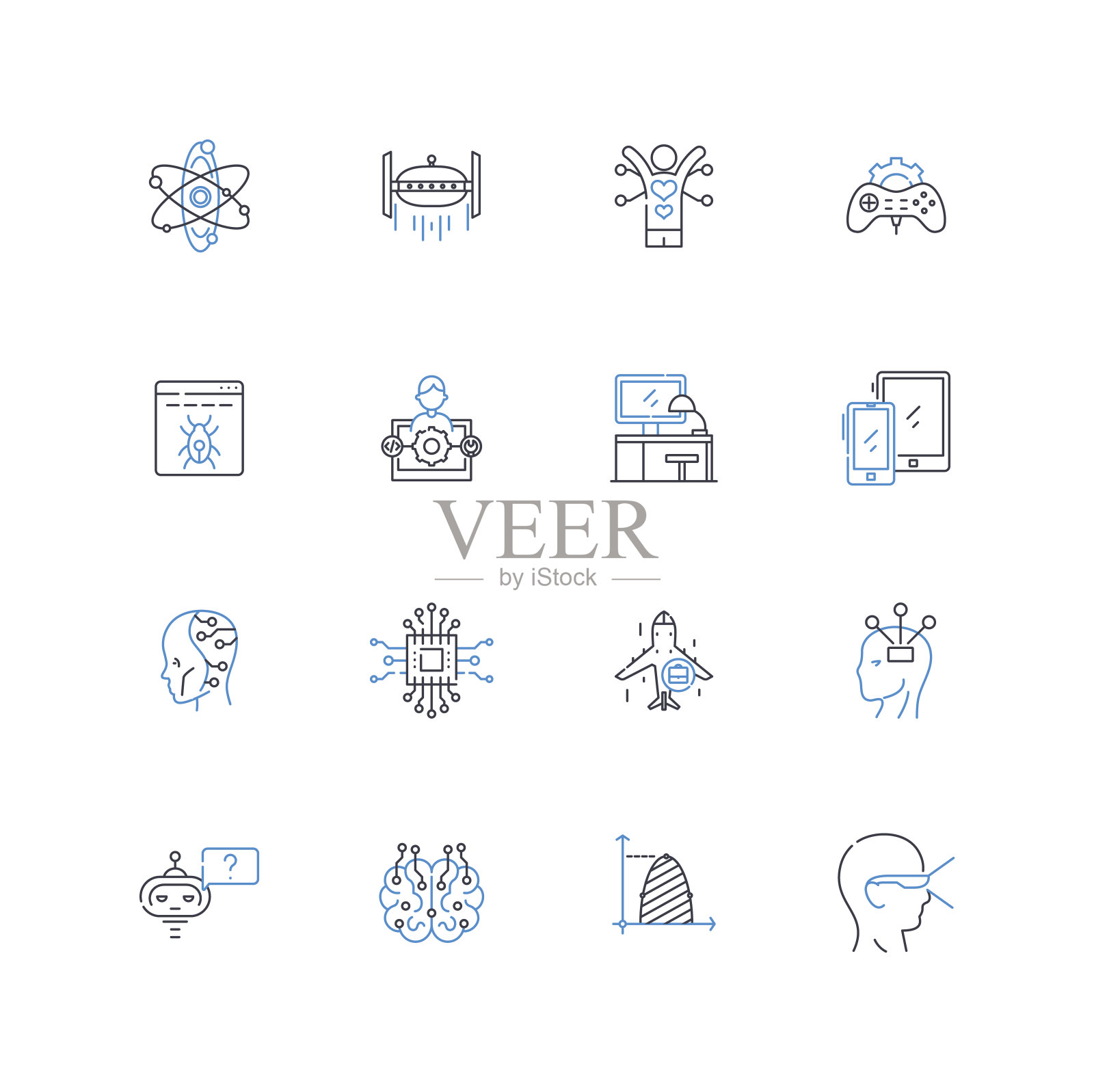 事件分析线图标收集。分析，数据，见解，指标，趋势，观察，模式矢量和线性插图。预测，报告，调查结果概述了标志设置插画图片素材