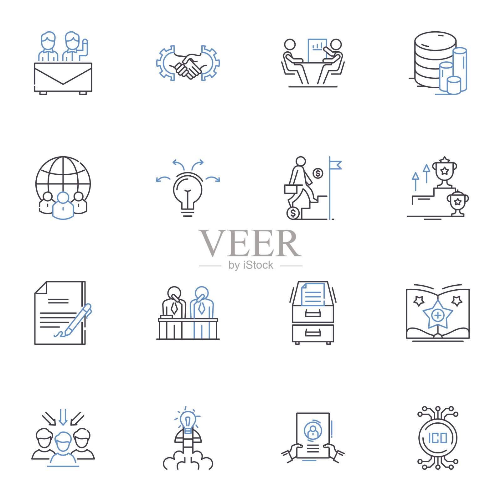 分销渠道线图标收集。零售，批发，物流，供应，销售，市场，经销商矢量和线性插图。出口，交货，路线轮廓标志设置图标素材