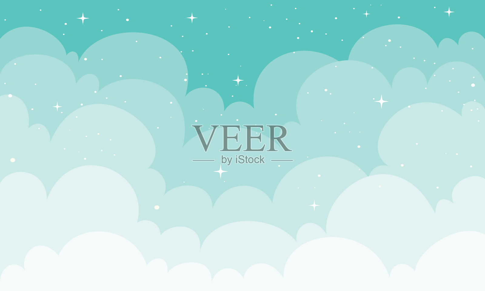 蓝天与云的自然背景插画图片素材