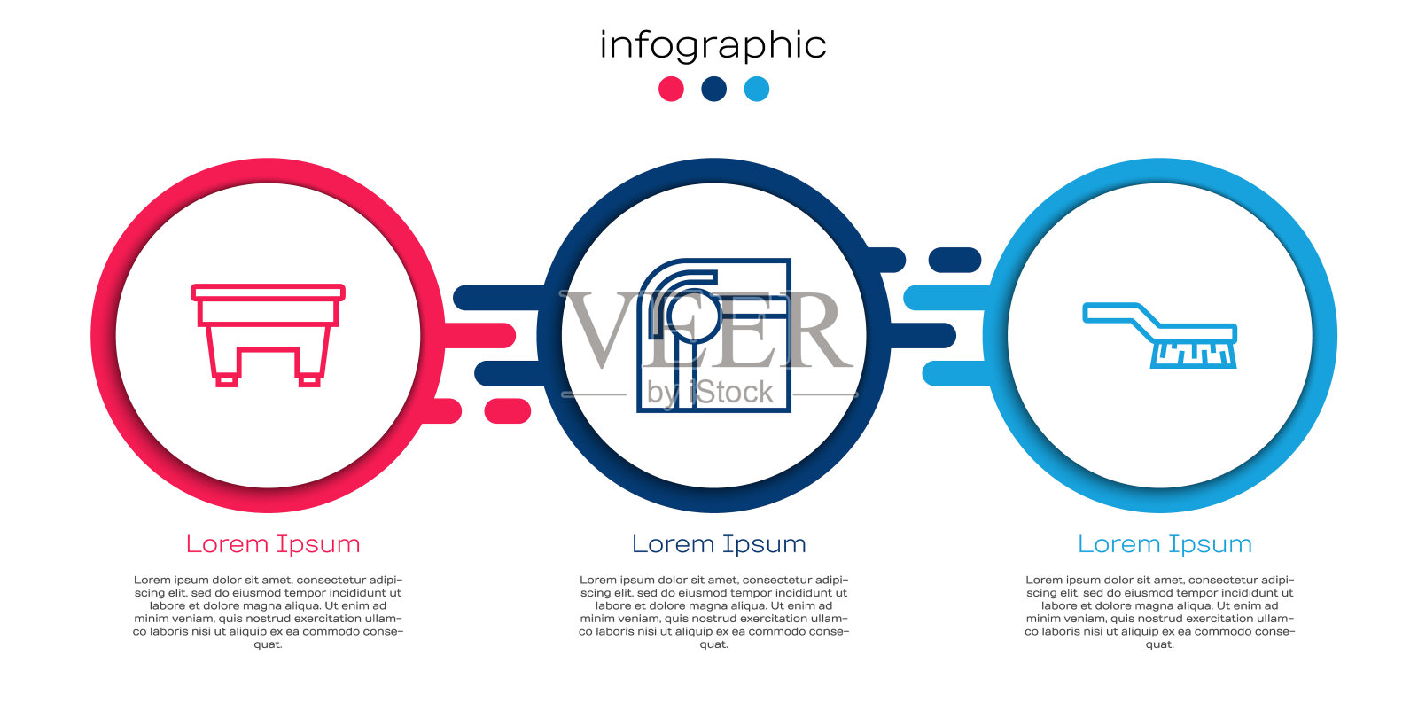 设置台球桌和台球刷。业务信息图表模板。向量设计模板素材