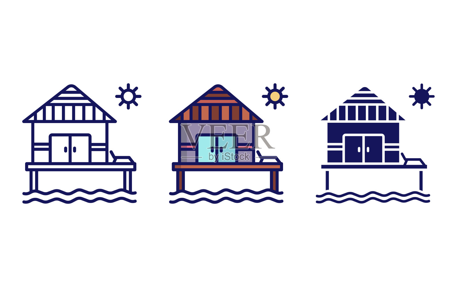 度假村矢量图标插画图片素材