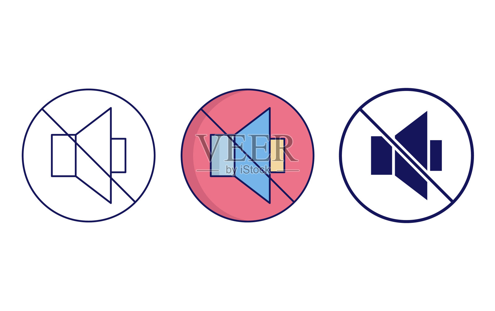 静音矢量图标图标素材