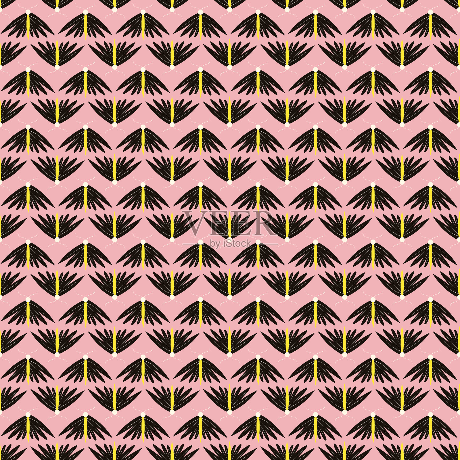 玫瑰春天无缝图案与裸色调。插画图片素材