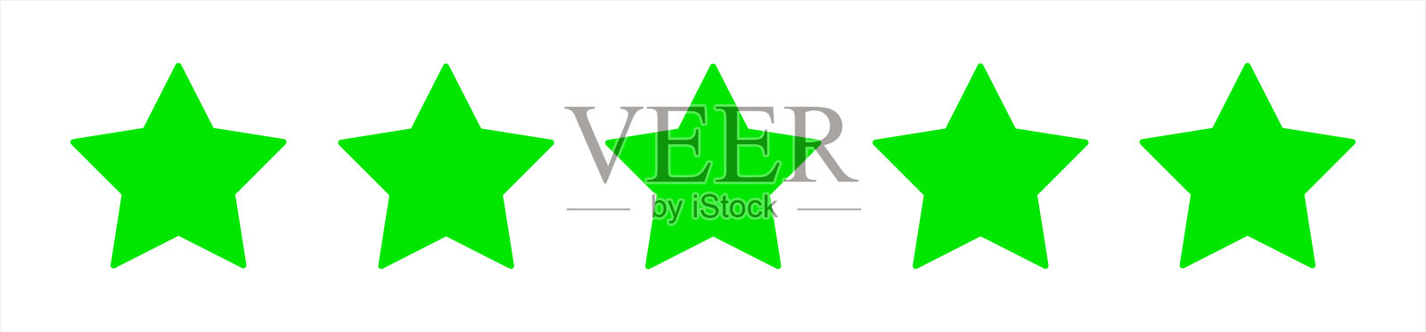复古绿五星产品质量评级。矢量10 eps。插画图片素材