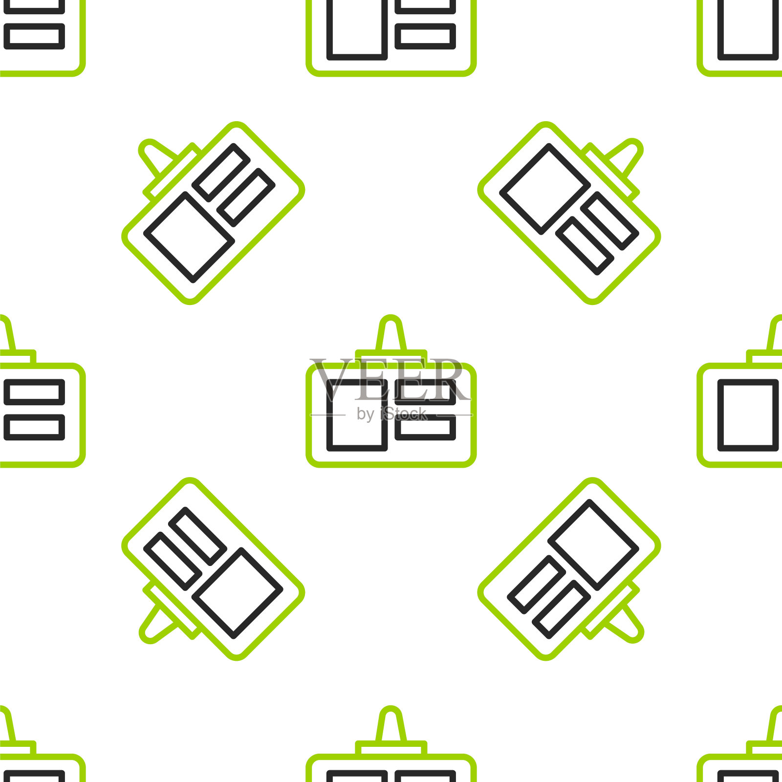 线识别徽章图标隔离无缝图案白色背景。它可以用于展示，公司的身份，广告。向量插画图片素材