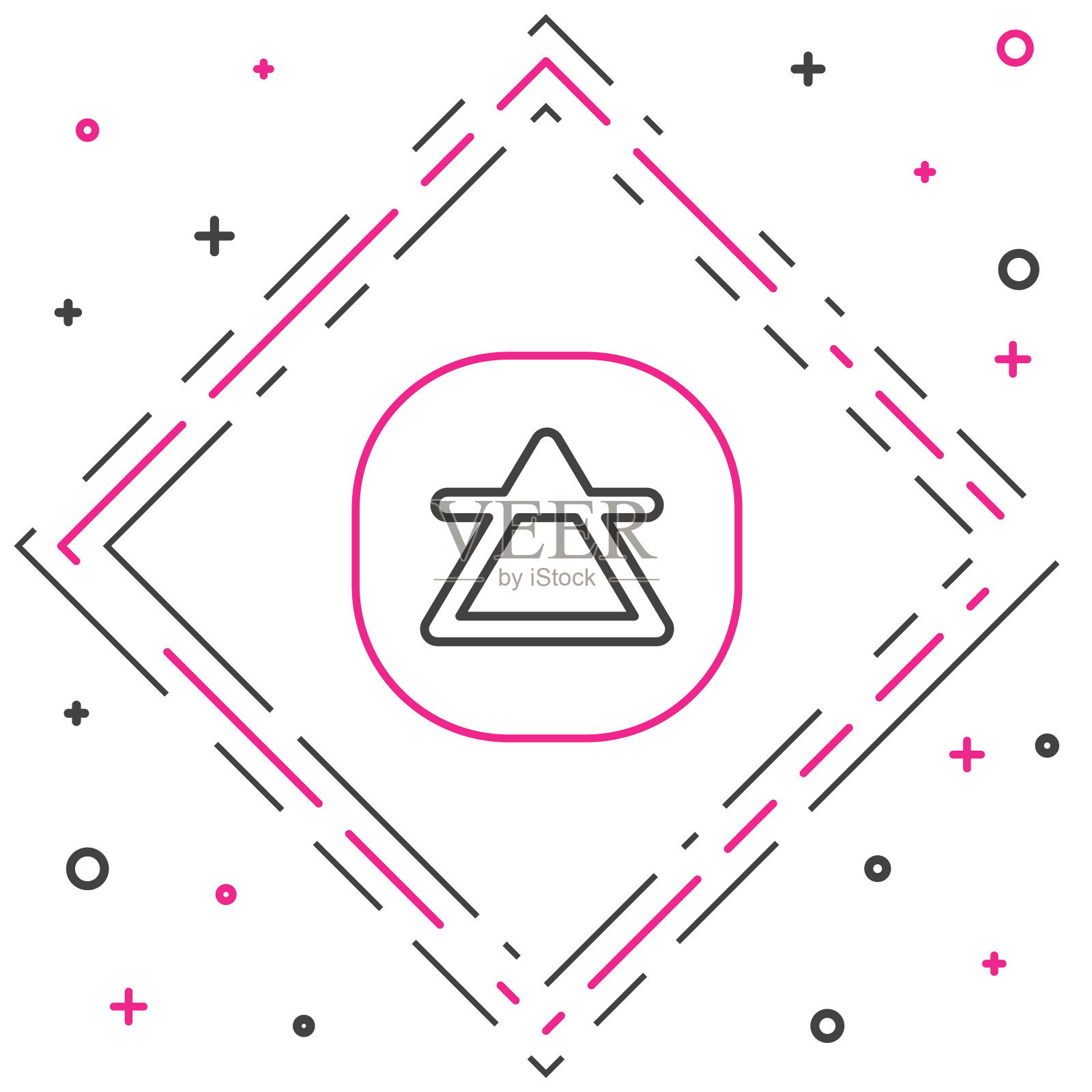 线条空气元素的符号炼金术图标孤立在白色背景上。基本的神秘元素。色彩缤纷的轮廓概念。向量插画图片素材