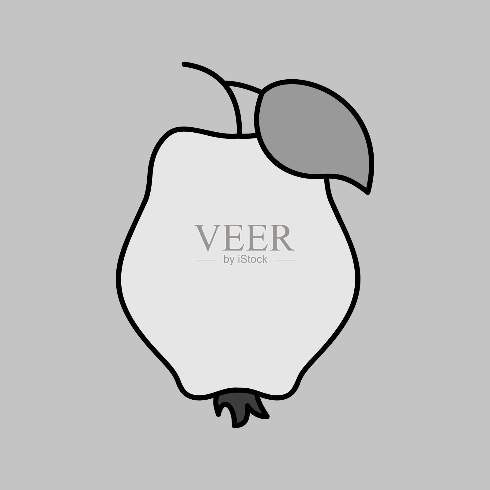 昆斯隔离设计矢量图标。水果标志插画图片素材