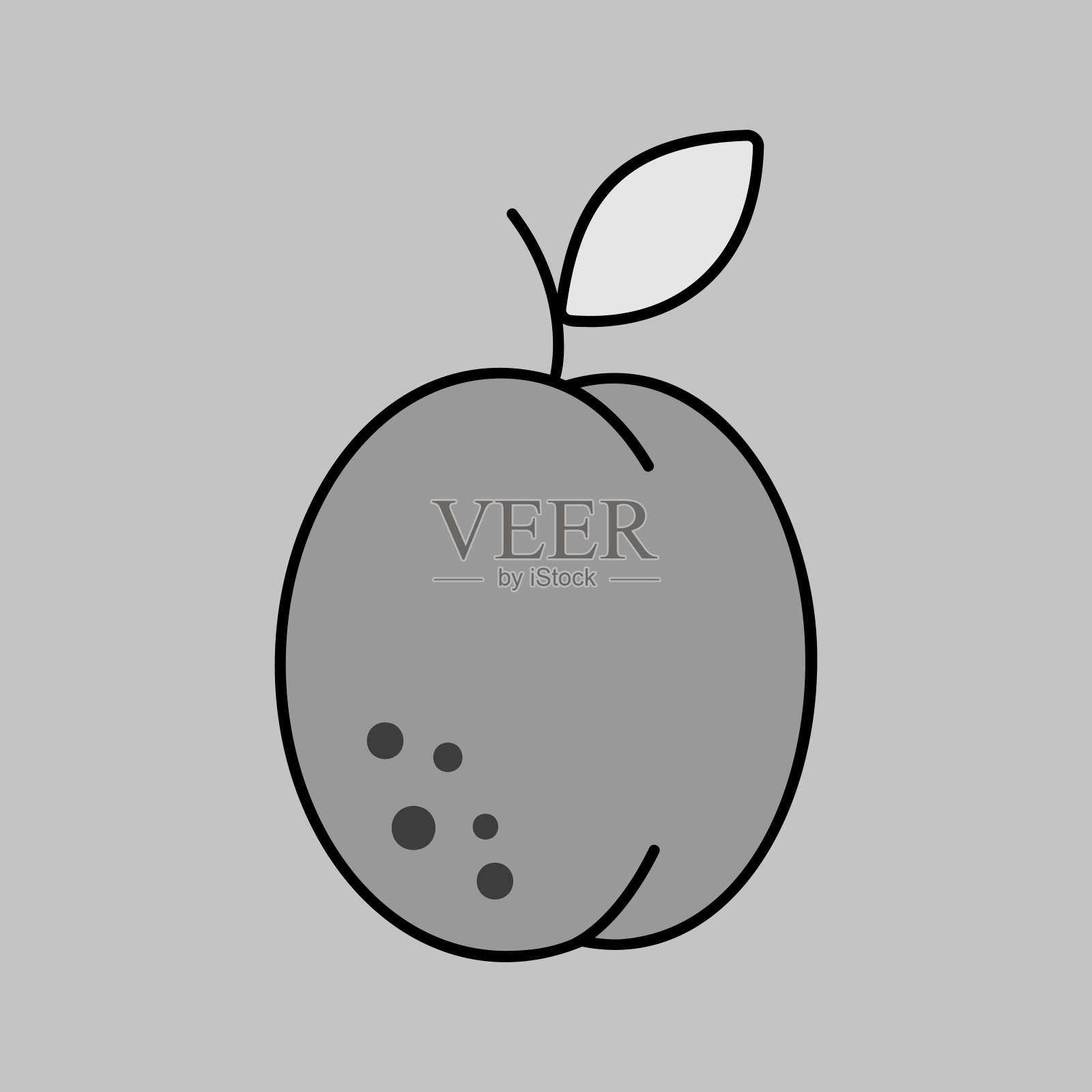 杏隔离设计矢量图标。水果标志插画图片素材