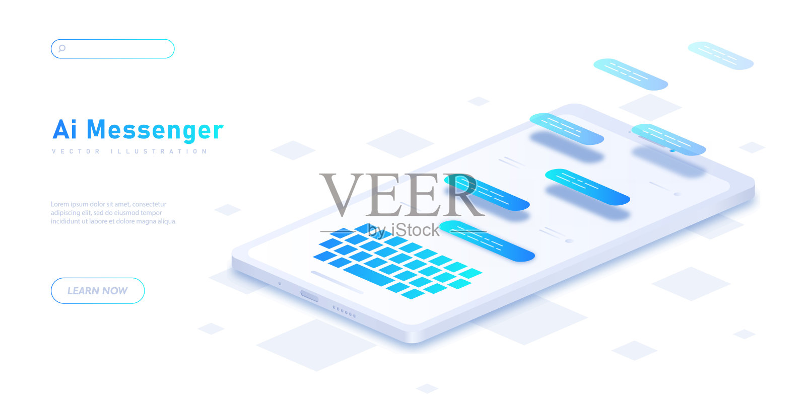 Ai信息白色横幅插画图片素材