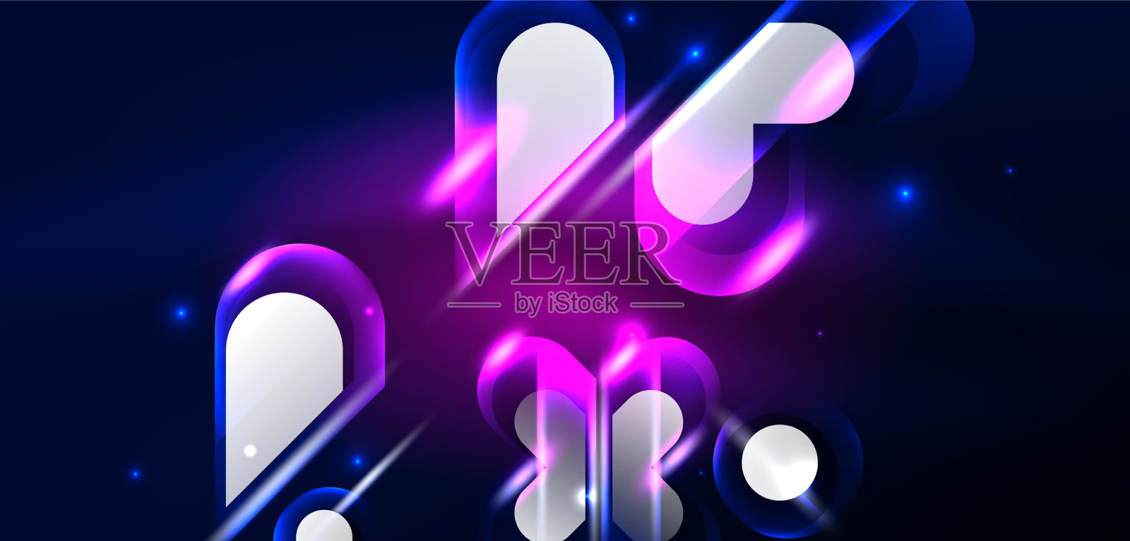 抽象背景发光霓虹灯几何插画图片素材