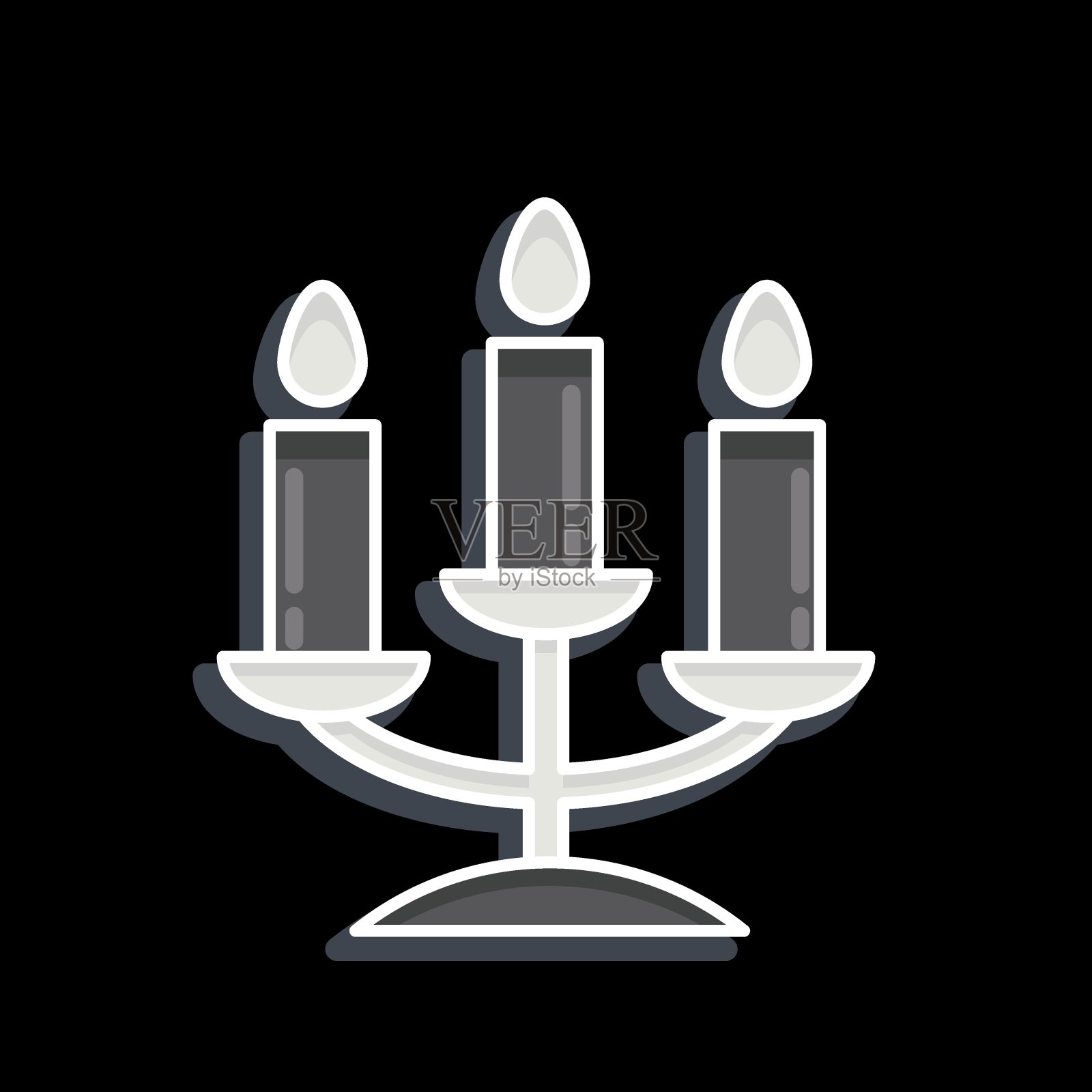 图标枝状大烛台。与装饰符号有关。光滑的风格。简单的设计可编辑。简单的说明插画图片素材