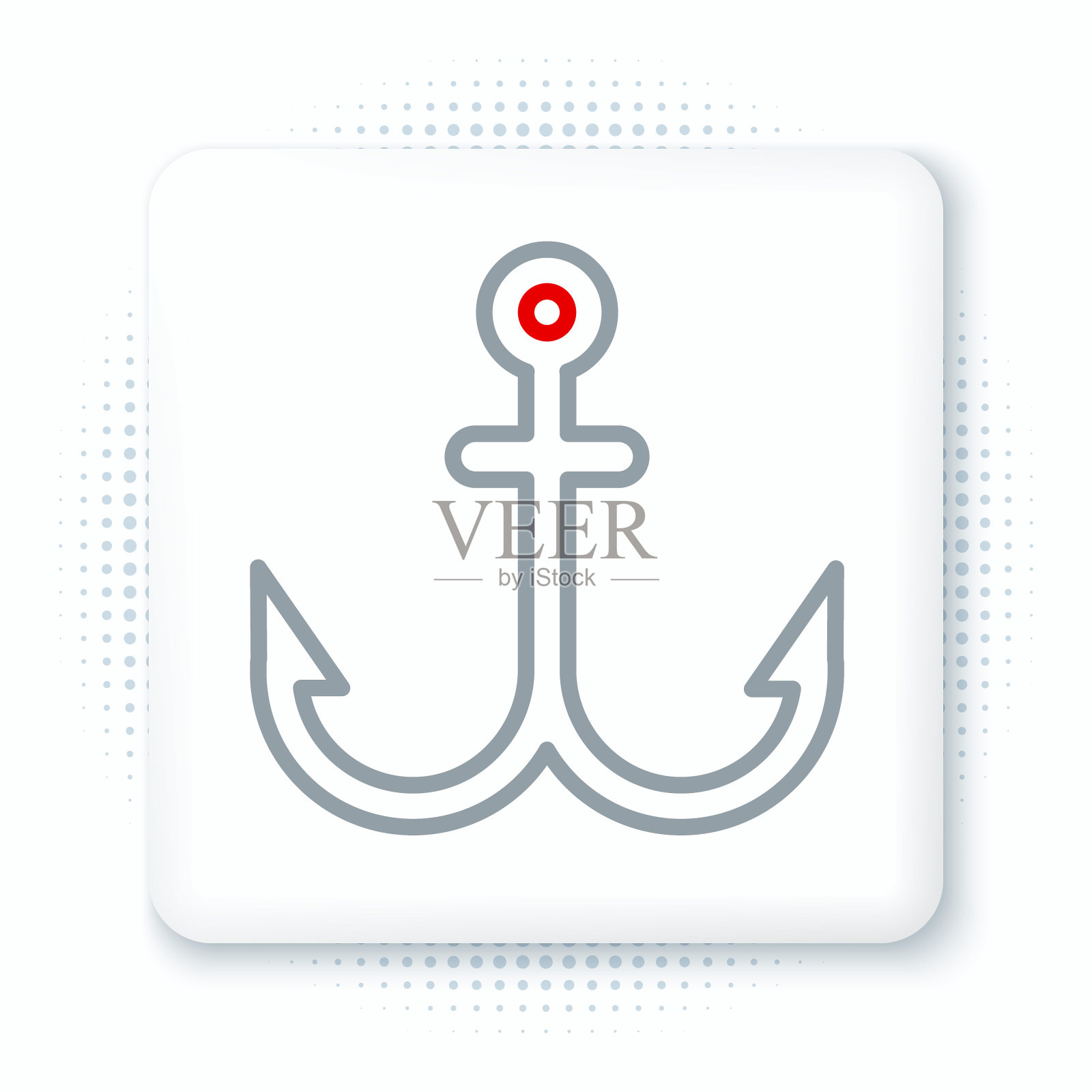 线锚图标孤立的白色背景。色彩缤纷的轮廓概念。向量图标素材