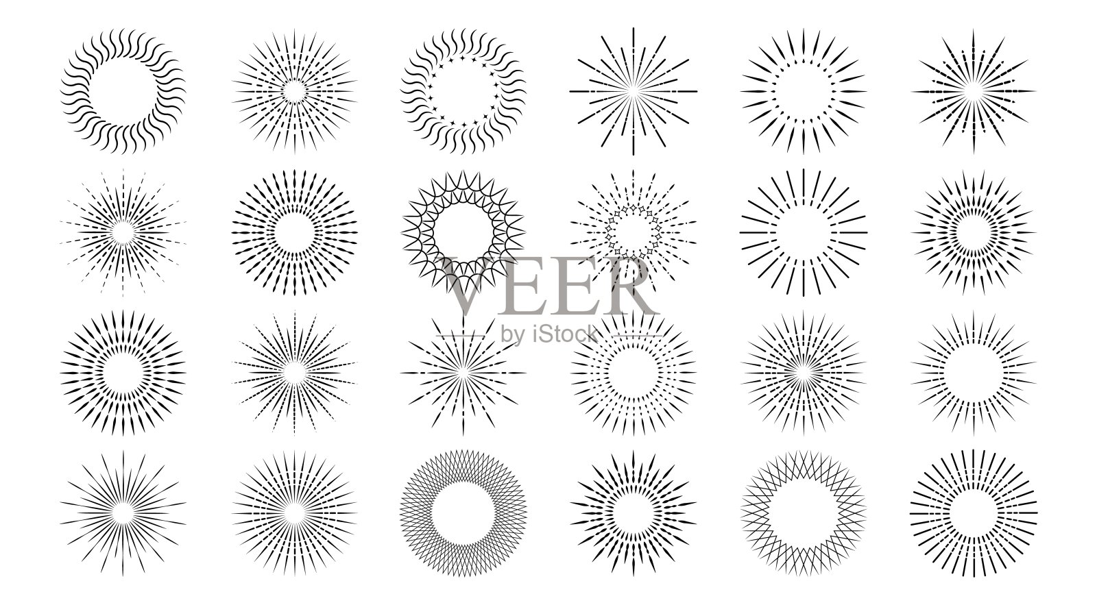 集光线，日辉。矢量图插画图片素材