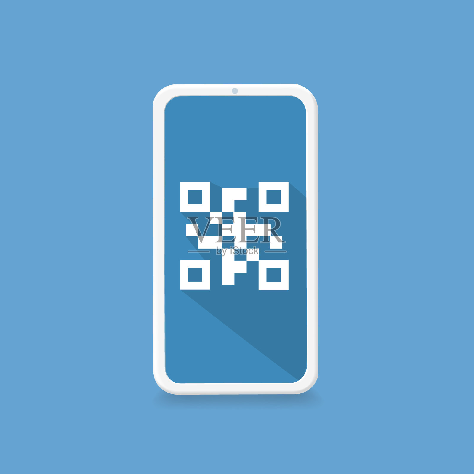 扫描二维码图标，条码扫描器上的手机应用程序插画图片素材