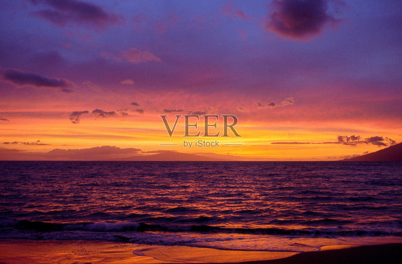 夏威夷日落照片摄影图片