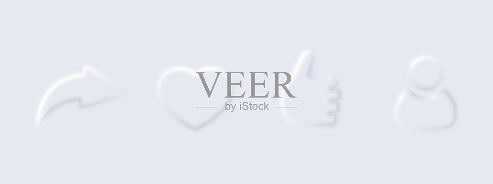 一组社交媒体图标按钮的非对称风格插图插画图片素材