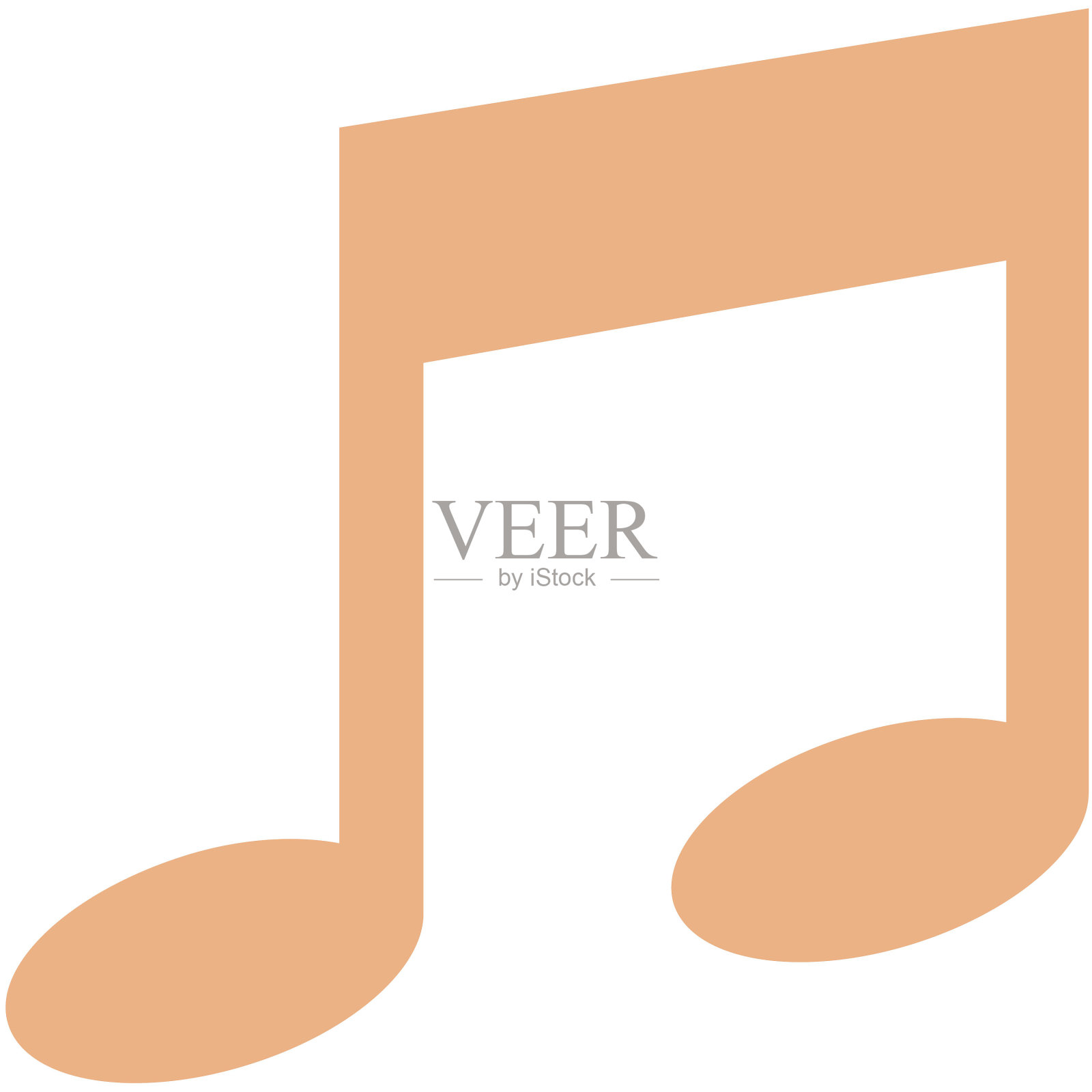 音乐笔记新潮的颜色矢量图标，可以很容易地修改或编辑插画图片素材