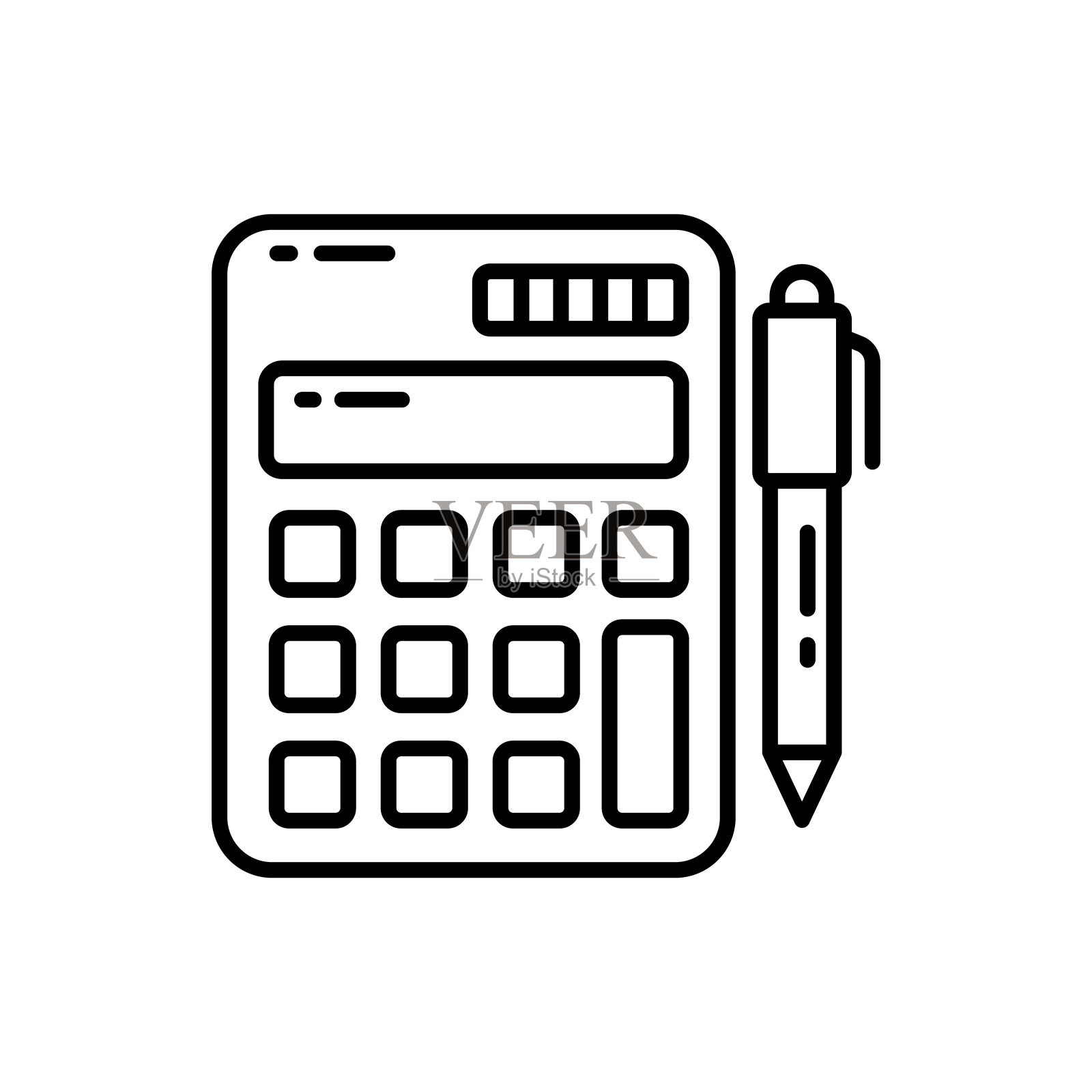 太阳能计算器图标在矢量。标识插画图片素材