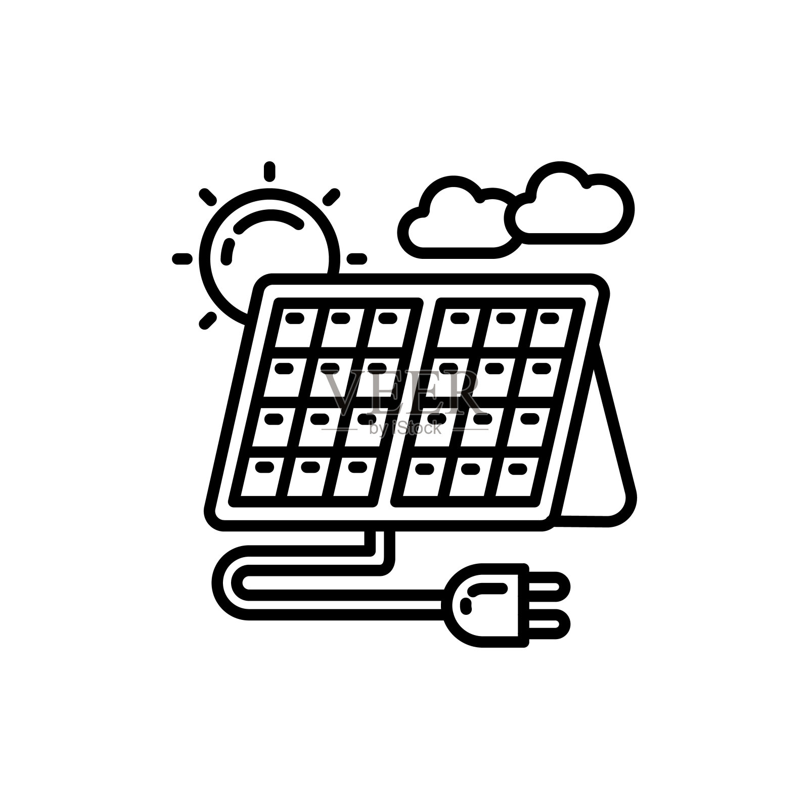 矢量光伏图标。标识图标素材