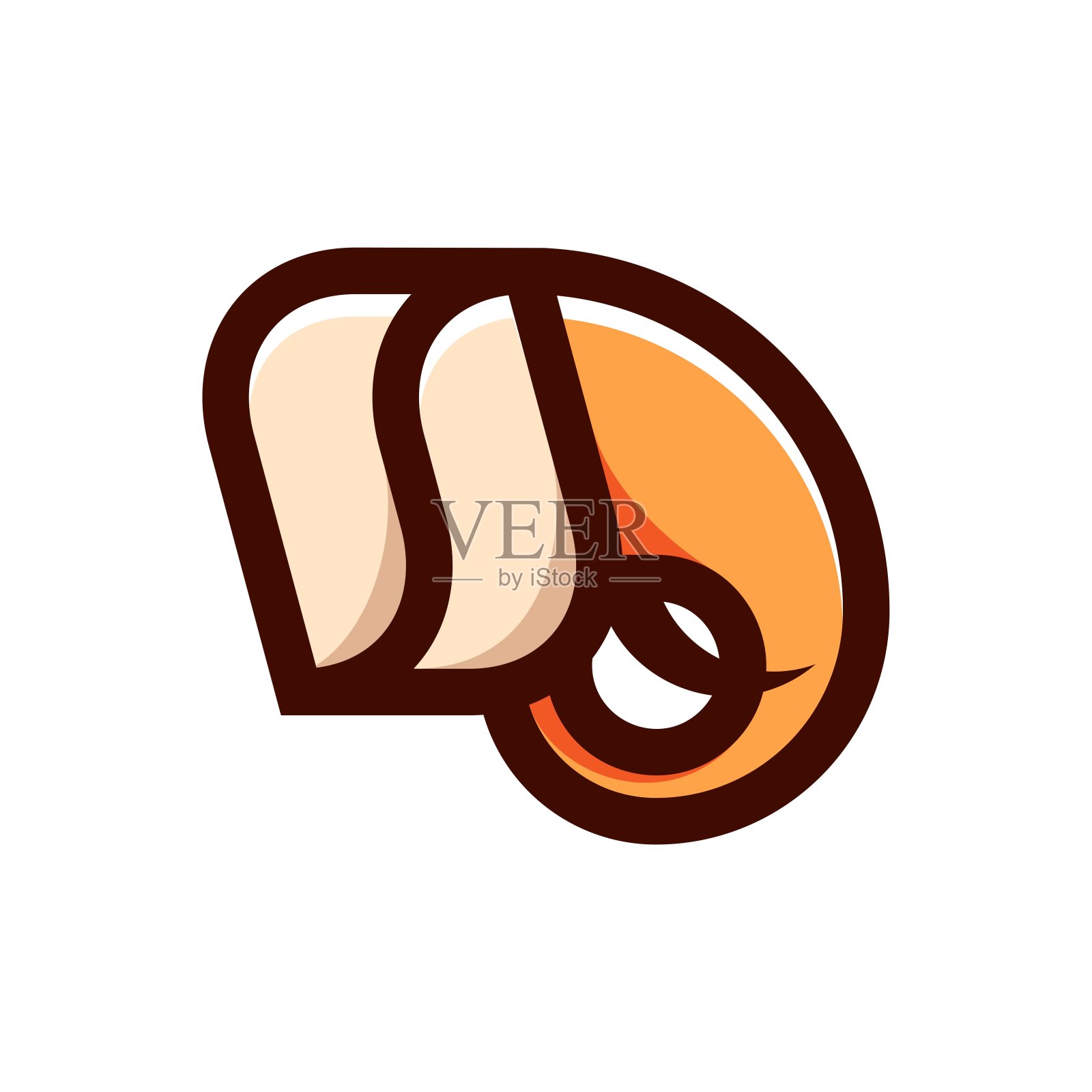 矢量插图大象简单的吉祥物风格。插画图片素材