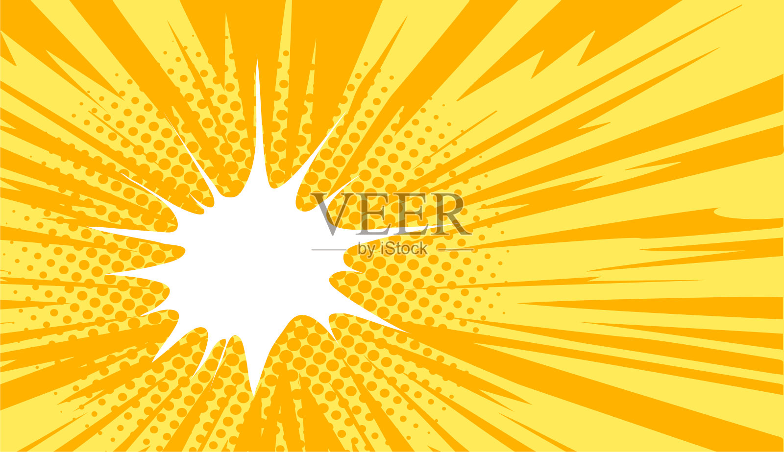 黄色背景与动态线条的运动。光线，爆炸。插画图片素材